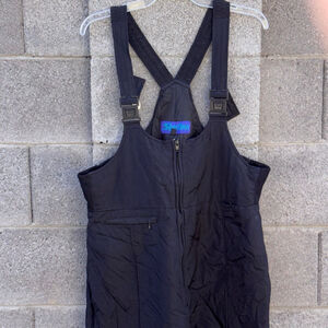 Vintage Sportina Black ski Bib Snow Bib Overalls Plus Size 16 XL